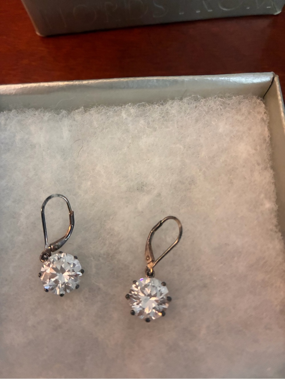 Round Cubic Zirconia Drop Earrings in Silver